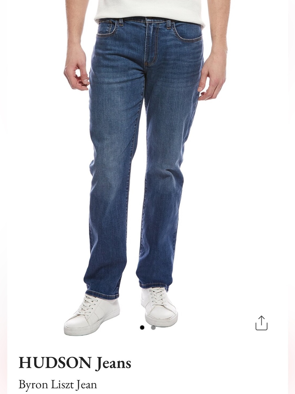 New Hudson Jeans Men’s Byron Liszt Straight Jeans - Dark Blue Wash